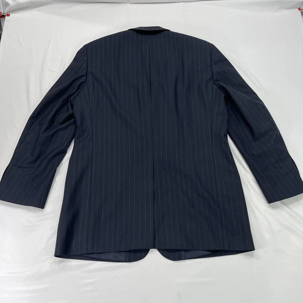 Brooks Brothers Brooksease Wool Blazer 43L Mens Black Pinstripe‎ Suit Jacket